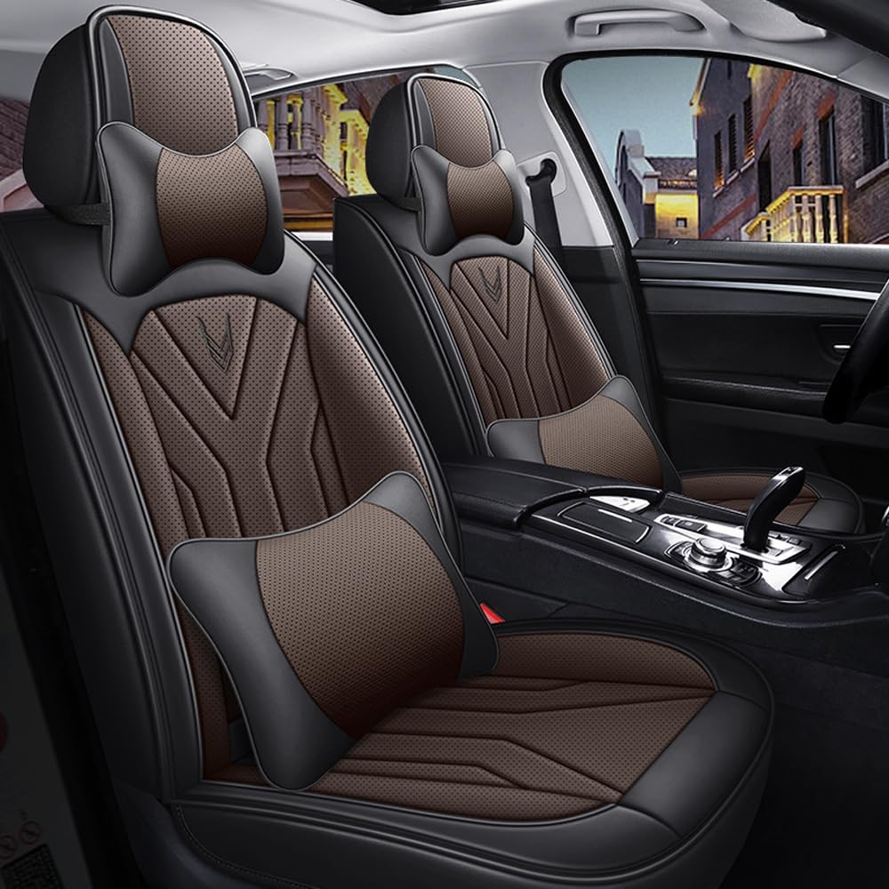 Blackwheel Autositzbezüge Für Mercedes Benz GL GlE GLA GLC GLK 5-Sitzer kompletter Satz Sitzkissen Allwetter Autoteile Interieur schwarz Kaffee von Blackwheel