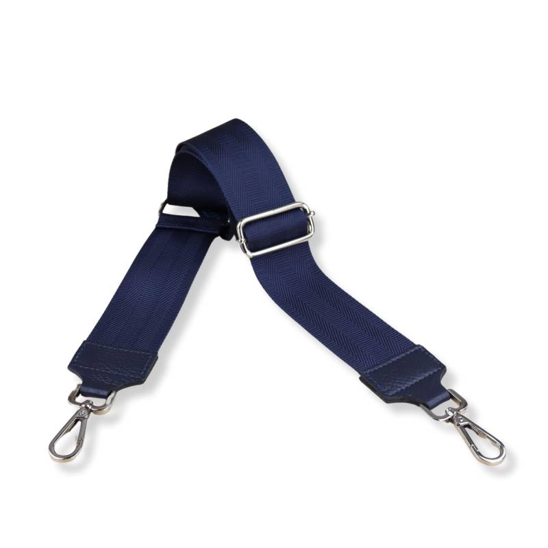 Blade Taschengurt - Verstellbarer Schultergurt für Taschen - Austauschbare Taschengurte für Damen - Taschengurt, 5 cm breit - Gurt für Bauchtaschen - Taschenriemen mit silbernen Schnallen-Navy-10 von Blade