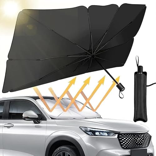 Sonnenschutz Auto Frontscheibe Innen Aluusy Faltbarer Sommer Sonnenschirm für Auto Windschutzscheibe, Drehbar Front-Sonnenschutz Regenschirm UV Shutz für die Meisten Autos, SUVs (L (149 * 79 cm)) von Blarie