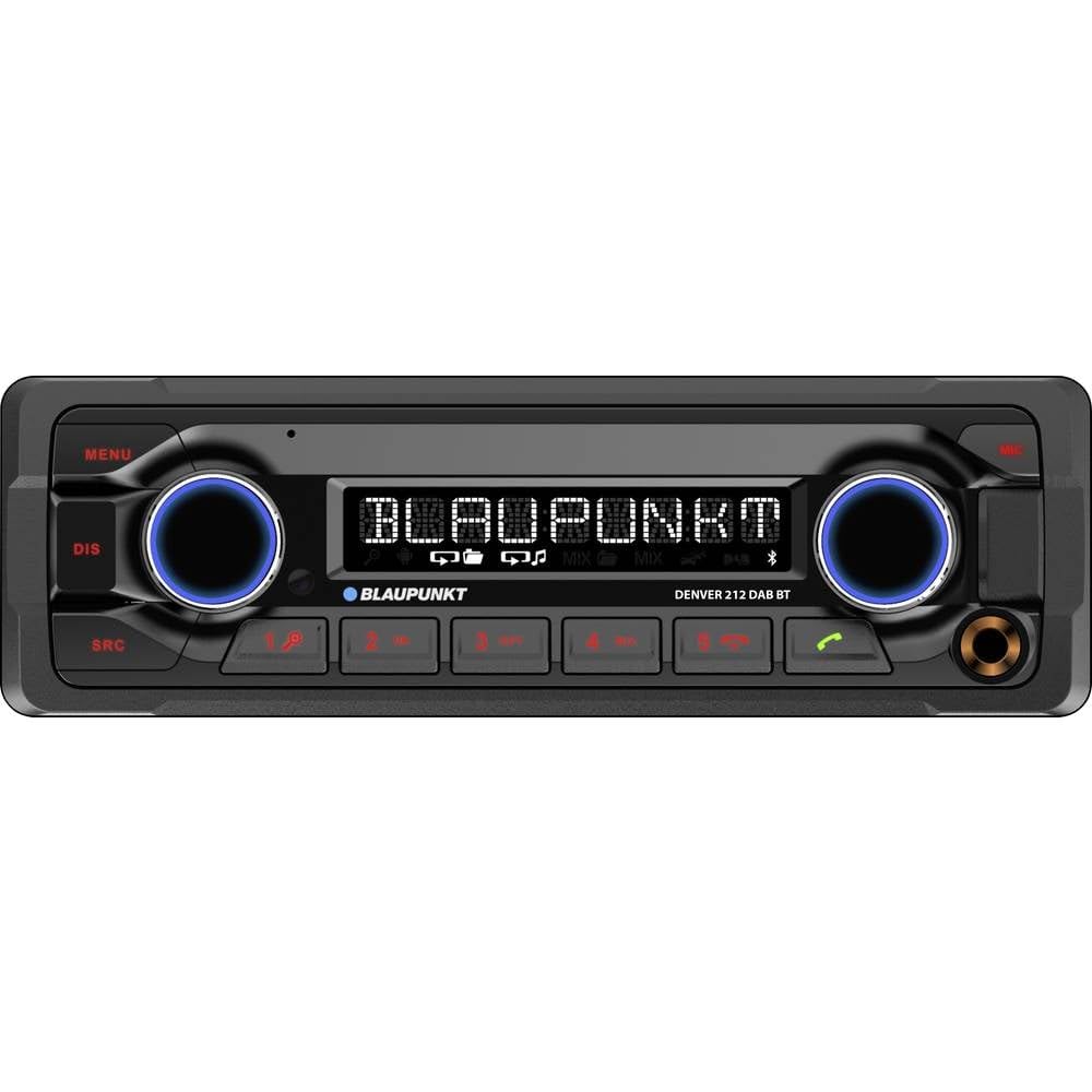 Blaupunkt DENVER 212 DAB BT | 1-DIN, DAB+, Bluetooth-Freisprecheinrichtung, 12 V, Heavy Duty Design, kurze Einbautiefe, schwarz von Blaupunkt