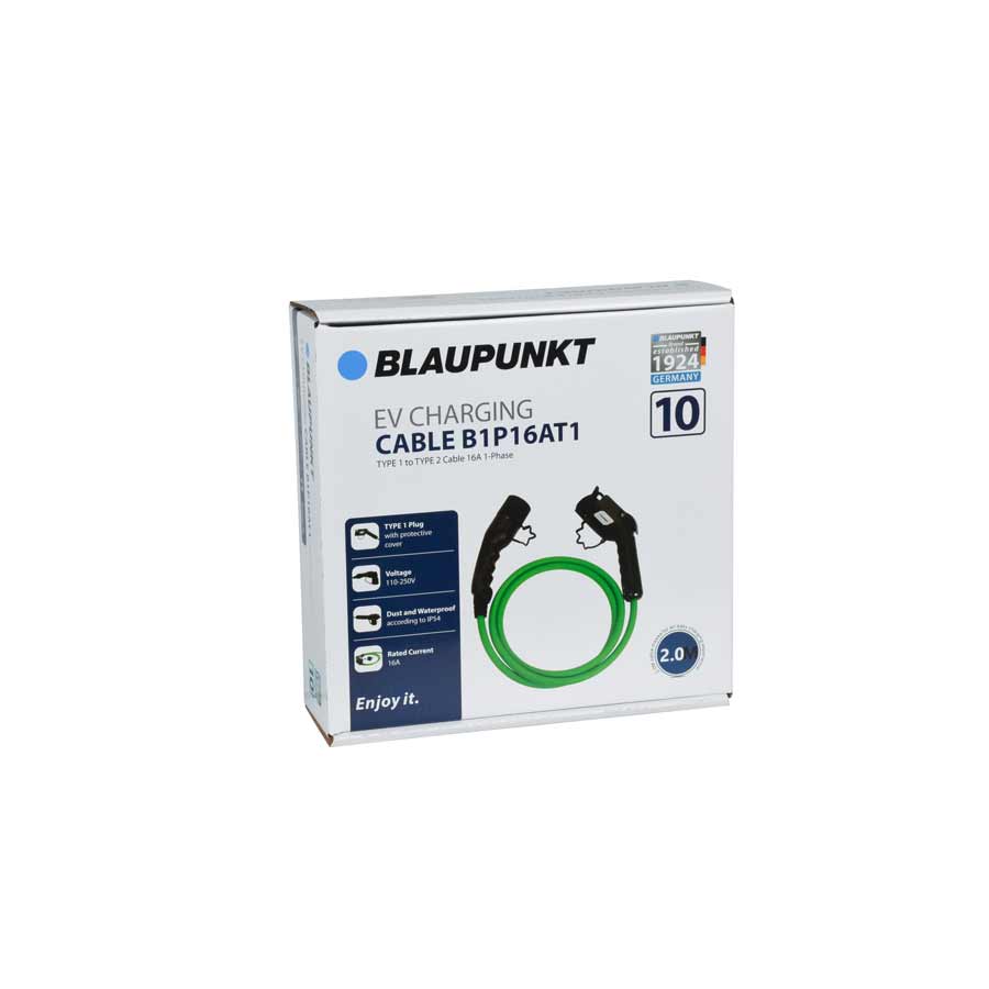 Blaupunkt E-Ladekabel B1P16AT1 N10, Typ 1, 16 A, einphasig, 3,7 kW, 2 Meter von Blaupunkt