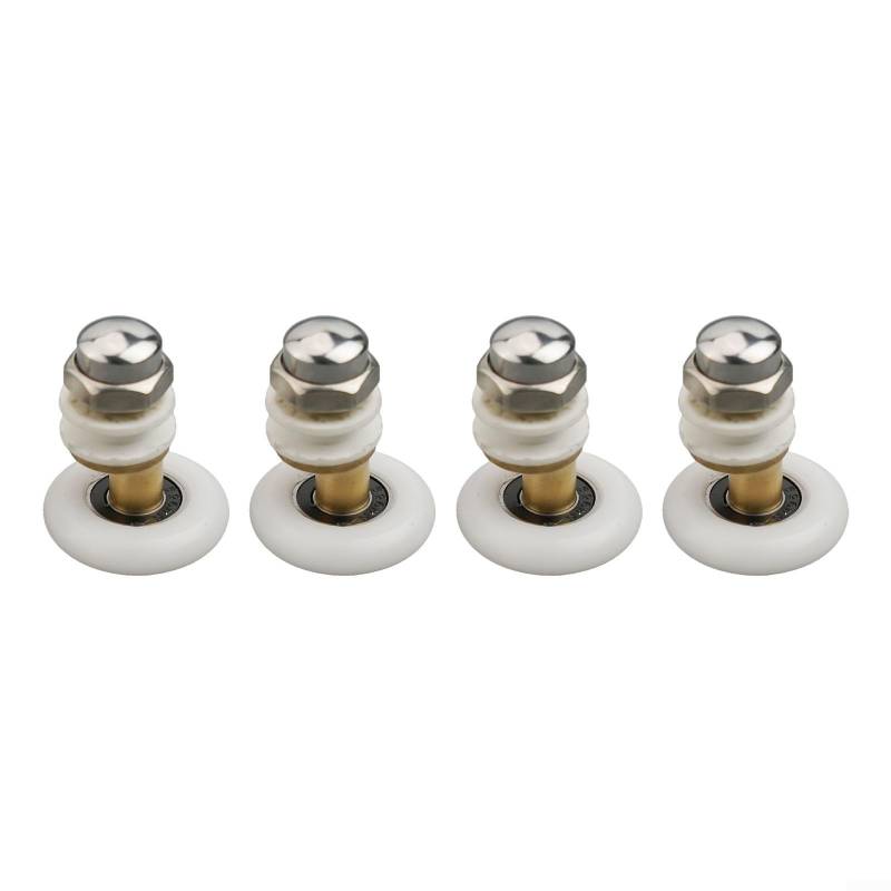 BlissfulAbode Duschtürrollen-Set, 4 Stück, verstellbare Glastür-Räder, Nylon-Kupfer-Rollen für Badezimmer-Schiebetüren, 20–27 mm (27 mm) von BlissfulAbode