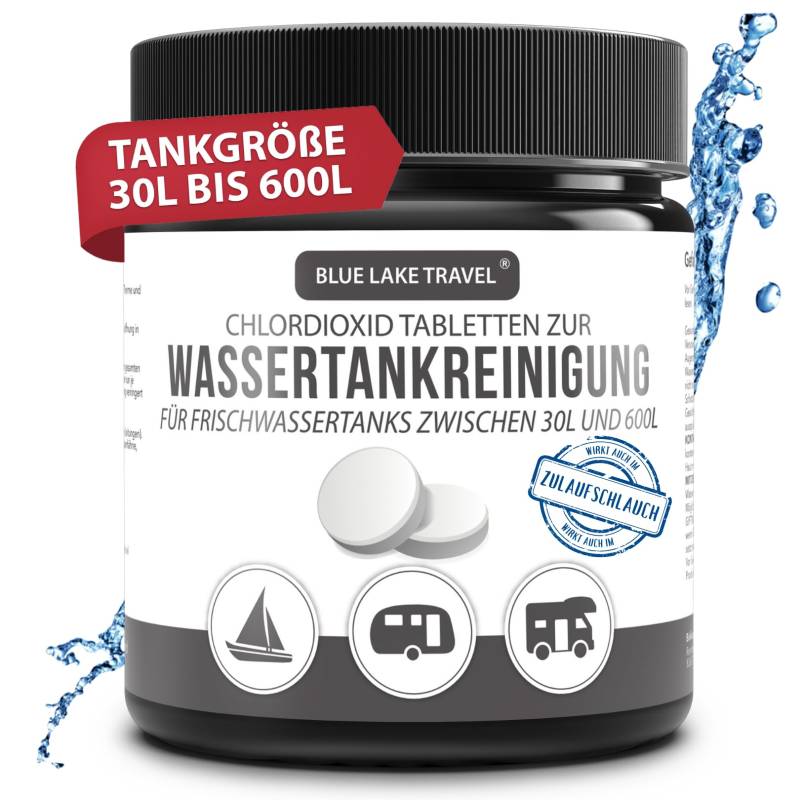 Blue Lake Travel Wassertank Reiniger Wohnmobil (10 Tabletten) - Tankvolumen 30 bis 600 Liter - Frischwassertank Reiniger - hochwirksamer Tankreiniger löst Verschmutzungen & Ablagerungen von Blue Lake Travel