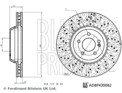 Blue Print 1x Bremsscheibe [Hersteller-Nr. ADBP430082] für Mercedes-Benz von Blue Print