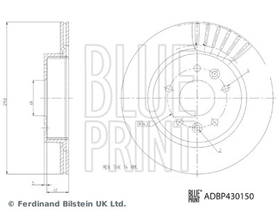 Blue Print 1x Bremsscheibe [Hersteller-Nr. ADBP430150] für Nissan von Blue Print