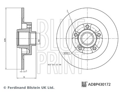 Blue Print 1x Bremsscheibe [Hersteller-Nr. ADBP430172] für Renault von Blue Print