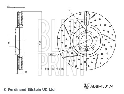 Blue Print 1x Bremsscheibe [Hersteller-Nr. ADBP430174] für Mini von Blue Print