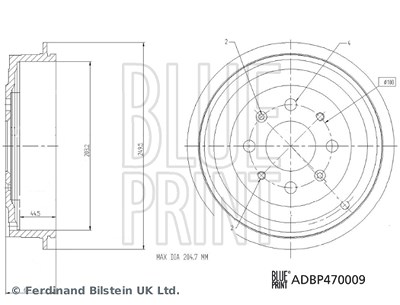 Blue Print 1x Bremstrommel [Hersteller-Nr. ADBP470009] für Fiat, Opel, Vauxhall von Blue Print