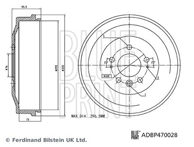 Blue Print 1x Bremstrommel [Hersteller-Nr. ADBP470028] für VW von Blue Print