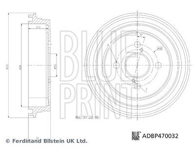 Blue Print 1x Bremstrommel [Hersteller-Nr. ADBP470032] für Toyota von Blue Print