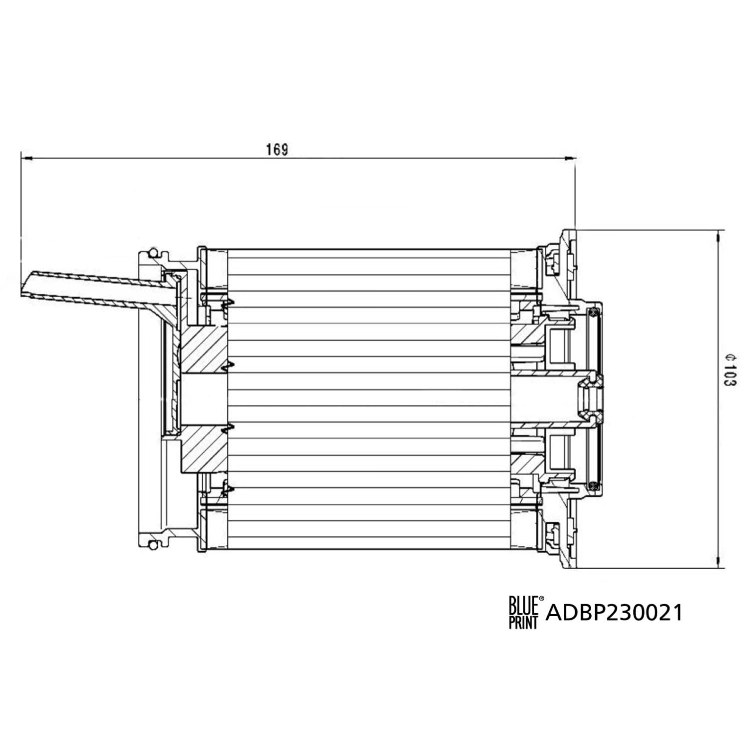 Blue Print ADBP230021 Kraftstofffilter mit Dichtring, 1 Stück von Blue Print