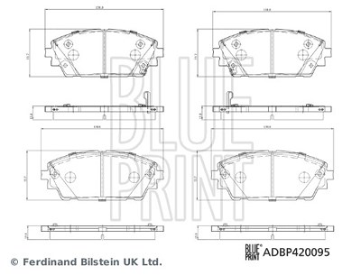 Blue Print Bremsbelagsatz, Scheibenbremse [Hersteller-Nr. ADBP420095] für Mazda von Blue Print