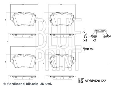 Blue Print Bremsbelagsatz, Scheibenbremse [Hersteller-Nr. ADBP420122] für Audi von Blue Print