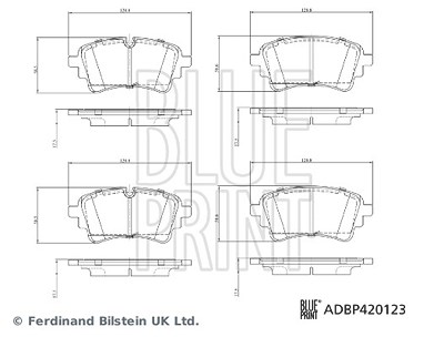 Blue Print Bremsbelagsatz, Scheibenbremse [Hersteller-Nr. ADBP420123] für Audi von Blue Print