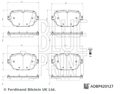 Blue Print Bremsbelagsatz, Scheibenbremse [Hersteller-Nr. ADBP420127] für Audi von Blue Print