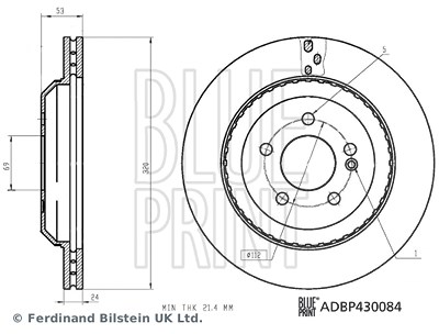 Blue Print Bremsscheibe [Hersteller-Nr. ADBP430084] für Mercedes-Benz von Blue Print