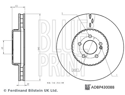 Blue Print 1x Bremsscheibe [Hersteller-Nr. ADBP430088] für Mercedes-Benz von Blue Print