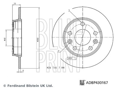 Blue Print Bremsscheibe [Hersteller-Nr. ADBP430167] für Renault von Blue Print