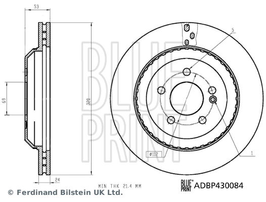 Bremsscheibe Hinterachse Blue Print ADBP430084 von Blue Print