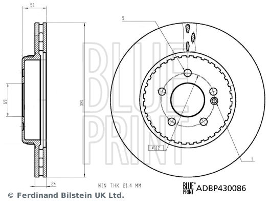 Bremsscheibe Hinterachse Blue Print ADBP430086 von Blue Print