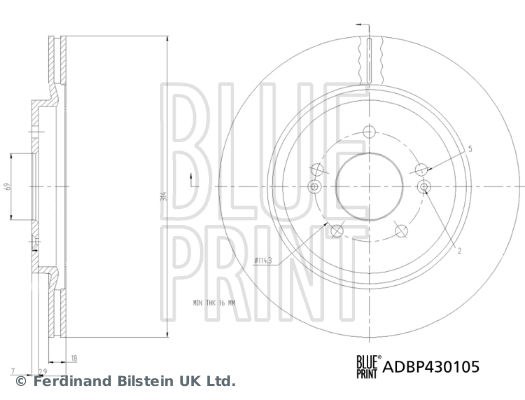 Bremsscheibe Hinterachse Blue Print ADBP430105 von Blue Print