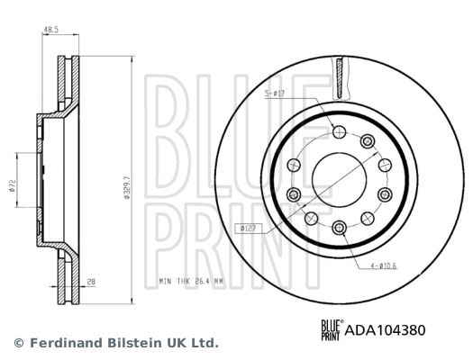 Bremsscheibe Vorderachse Blue Print ADA104380 von Blue Print