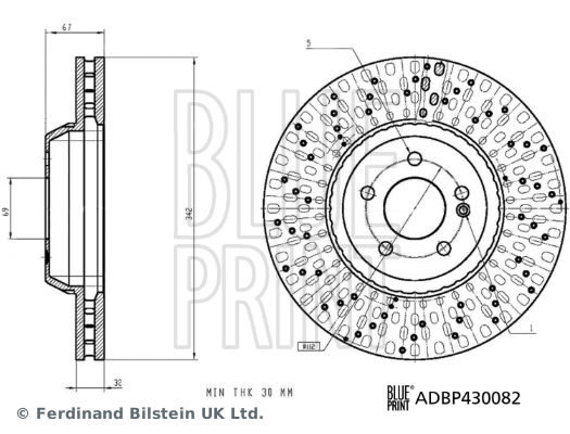 Bremsscheibe Vorderachse Blue Print ADBP430082 von Blue Print