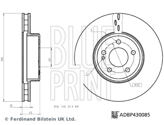 Bremsscheibe Vorderachse Blue Print ADBP430085 von Blue Print