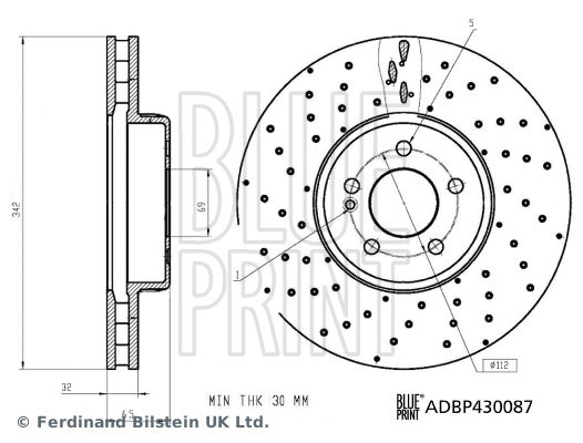 Bremsscheibe Vorderachse Blue Print ADBP430087 von Blue Print