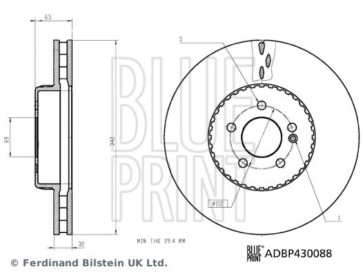 Bremsscheibe Vorderachse Blue Print ADBP430088 von Blue Print