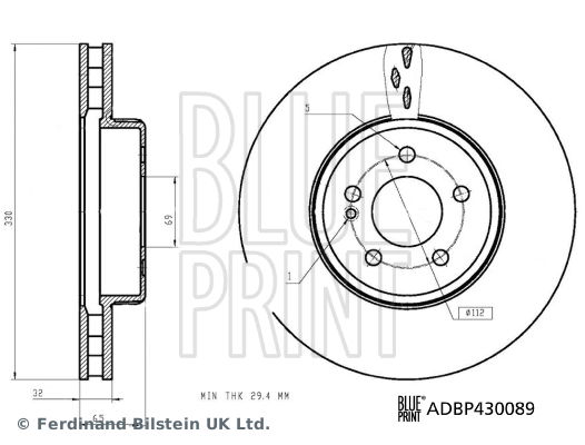 Bremsscheibe Vorderachse Blue Print ADBP430089 von Blue Print