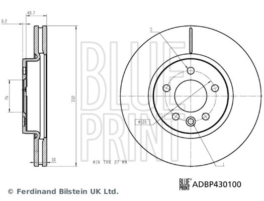 Bremsscheibe Vorderachse Blue Print ADBP430100 von Blue Print