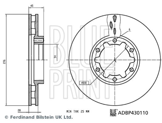 Bremsscheibe Vorderachse Blue Print ADBP430110 von Blue Print