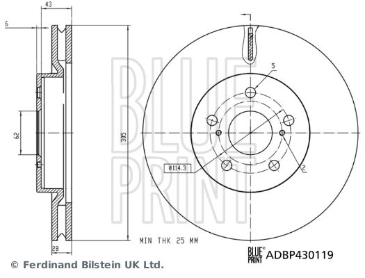 Bremsscheibe Vorderachse Blue Print ADBP430119 von Blue Print