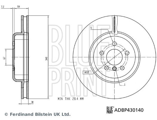 Bremsscheibe Vorderachse Blue Print ADBP430140 von Blue Print