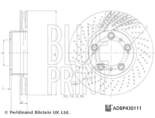 Bremsscheibe Vorderachse links Blue Print ADBP430111 von Blue Print