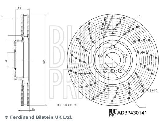 Bremsscheibe Vorderachse links Blue Print ADBP430141 von Blue Print