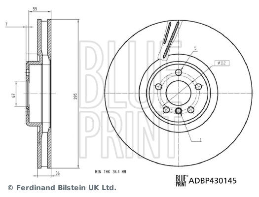 Bremsscheibe Vorderachse links Blue Print ADBP430145 von Blue Print