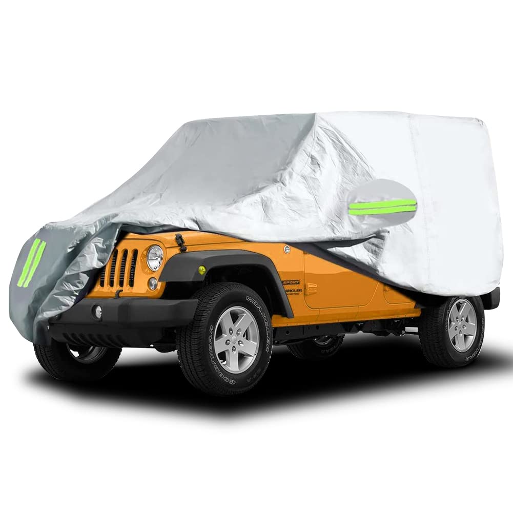 Blueshyhall Auto Abdeckplane Autoabdeckung für Wrangler JK & JL, Autoplane Vollgarage Auto abdeckplane wasserdicht autoabdeckung Stoff Indoor Outdoor volle Autoabdeckung (4 Tür 470 * 190 * 150 cm) von Blueshyhall