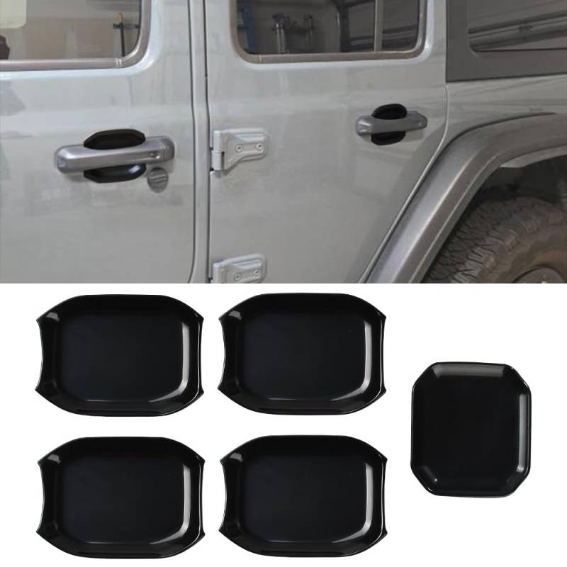 Blueshyhall Auto Türgriffschutz Kompatibel mit Wrangler JL 2018-2023, Auto Türgriff Griffmulde Schutz Abdeckungen aus ABS-Kunststoff, Car Door Bowl Protector Anti-Kratzer Aufkleber Deko (Schwarz) von Blueshyhall