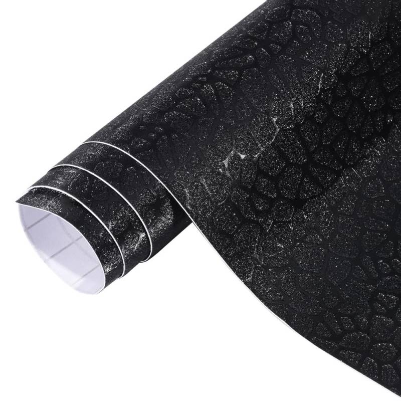 Blueshyhall Autofolie Muster, Autofolie Schwarz Glitzer Marmorader, Car Wrapping Folie Schwarz Stein Textur, Folierung Folie Auto Innen Aussen Wasserfest mit Selbstklebende (30 x 152 cm) von Blueshyhall