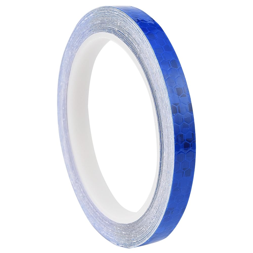 Blueshyhall Zierleisten Selbstklebend Reflektierende Aufkleber, 8 m x 1 cm Wasserfest Trim Strip Dekorstreifen Reflektierend Aufkleber für Auto Fahrrad E-Bike Motorrad Rad Felge Helm (Blau) von Blueshyhall