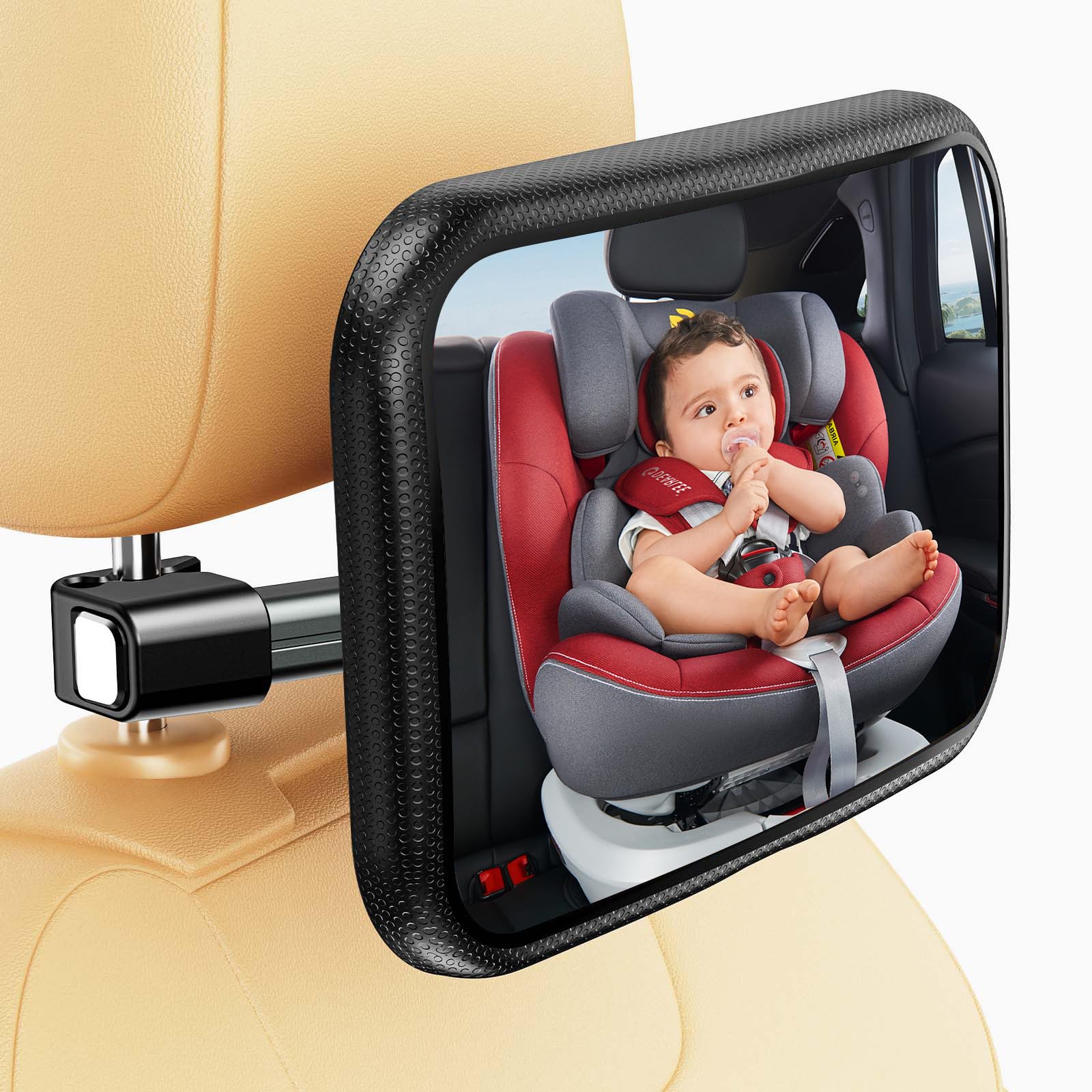 Baby-Autospiegel nach Hinten Gerichtet, Blumacht 100% Shatterproo Baby Rücksitzspiegel für Auto, 360 ° verstellbarer Autositzspiegel für Baby Nach Hinten, Universal-Autospiegel Baby von Blumacht