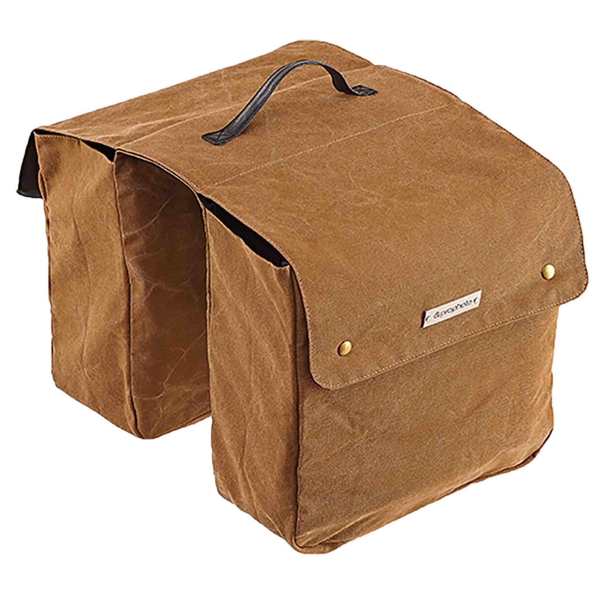 Blumixx Doppelpacktasche für Gepäckträgermontage in Braun - Geräumiger, stilvoller Stauraum für Radreisende - 14 x 33 x 35 cm - Robust & Benutzerfreundlich von Blumixx