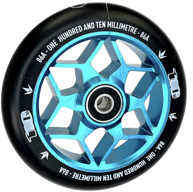 Diamond Blunt Stunt-Scooter 110mm Abec9 Wheel Tret Roller Ersatz Rad Rolle + Fantic26 Sticker (Teal Hell Blau) von Bhgytec