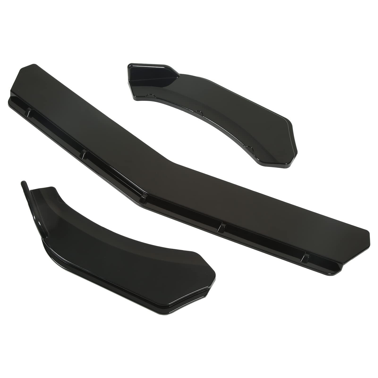 3 STÜCKE Frontstoßstange Lip Chin Spoiler Schwarz Flexible Anpassung Universal Kratzfest für Auto von Bnineteenteam