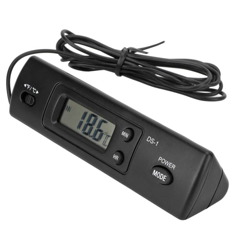 Auto Luftthermometer, Auto-Elektronikuhr, Doppelsonde, Innen- und Außentemperatur Thermometer, Digitaluhr, Multifunktional, Hohe Genauigkeit für Fahrzeuge Andere Messgeräte von Bnineteenteam