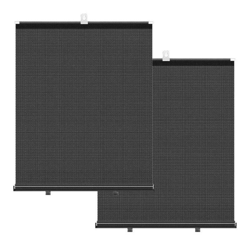 Sonnenschutz für Auto, Einziehbarer Sonnenschutz für Auto-Seitenfenster, Rollvorhang-Visier (Black) von Bnineteenteam