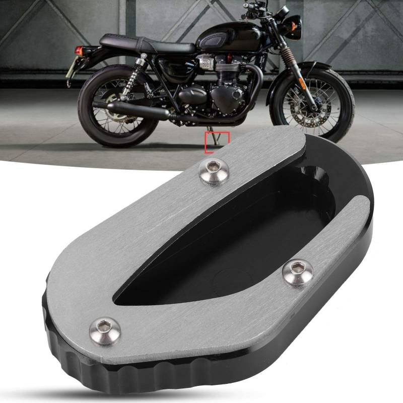 Ständerplatte Seitenständerpolster, Motorrad Seitenständer Vergrößern Pad Ständerverlängerung Passend für TRIUMPH Bonneville T100 / T120 (Titan) von Bnineteenteam