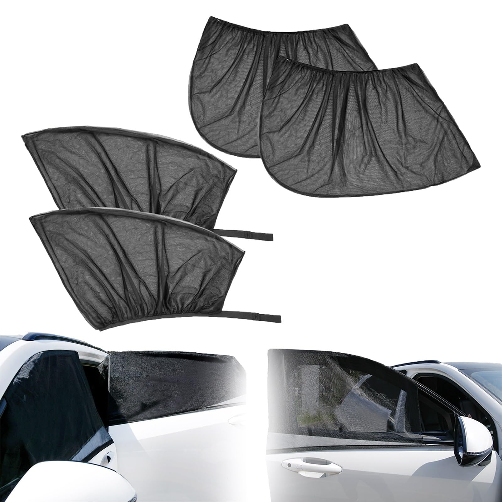 Approvalp Universal-Autofenstergitter, Fenstergitter for Autos, abnehmbarer Mesh-Sonnenschutz for Seitenfenster, passend for die meisten Autos, SUVs, einfache Installation(SUV,Front+Rear window (4 Pac von Boarl